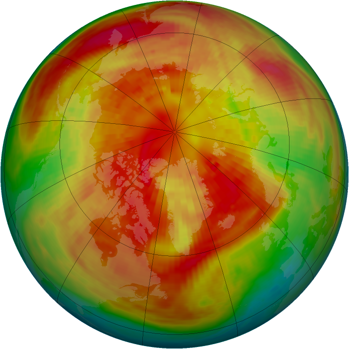 Arctic ozone map for 09 March 1981